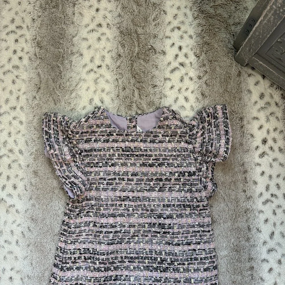 Janie and Jack purple sparkly tweed dress girls 3T formal event holiday party